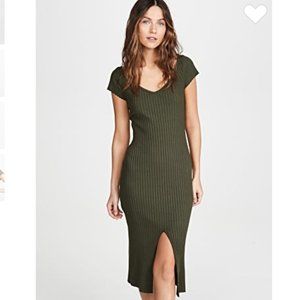 NEW Enza Costa Rib Sweater Knit Soft V Dress